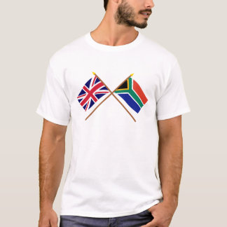 イギリスおよび南アフリカ共和国によって交差させる旗 Tシャツ