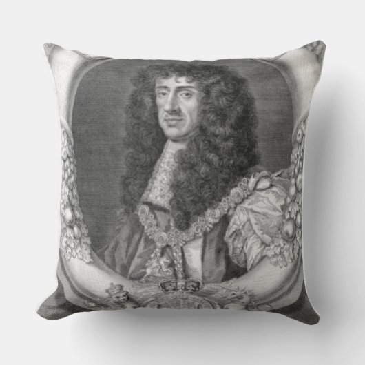 イギリスおよび怒りのチャールズII (1630-85年の)王 クッション (正面)