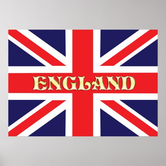 イギリスが乗ったユニオ書ンジャック国旗 ポスター (正面)