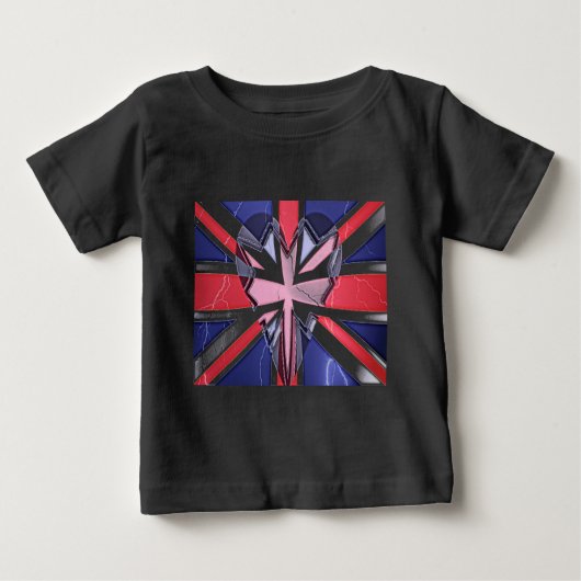 「イギリスが大好き」アートプリント ベビーTシャツ (正面)