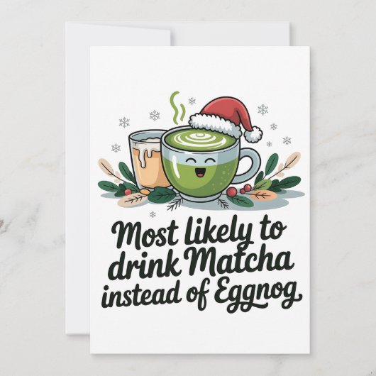 イギリスではクリスマスにエッグノッグではなく抹茶を飲む 案内状 (正面)