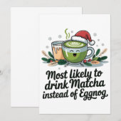 イギリスではクリスマスにエッグノッグではなく抹茶を飲む 案内状 (正面/裏面)