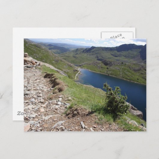 イギリスで一番高い山であるスノードンまで歩いて行く ポストカード (正面/裏面)