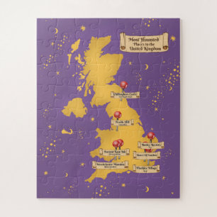 イギリスで最も幽霊が出る場所の地図 ジグソーパズル