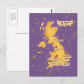 イギリスで最も幽霊が出る場所の地図 ポストカード (正面/裏面)