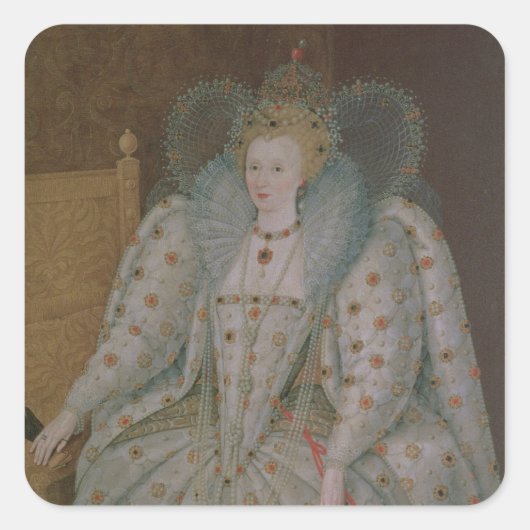 イギリスとアイルランドのエリザベス女王 スクエアシール (正面)