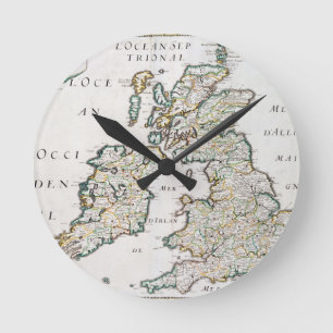 イギリスとアイルランドの地図、パリ1640号( ラウンド壁時計