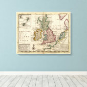 イギリスとアイルランド素晴らしの総合地図 キャンバスプリント (インサイチュ (ウッドフロア))