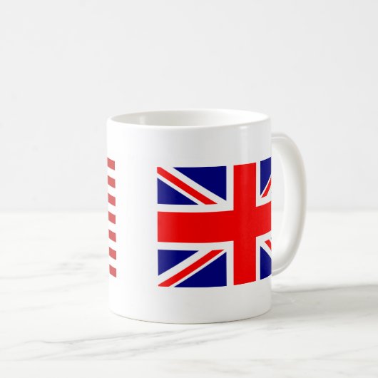 イギリスとアメリカの国旗を並べて コーヒーマグカップ (正面右)