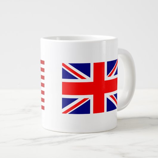 イギリスとアメリカの国旗を並べて ジャンボコーヒーマグカップ (正面右)