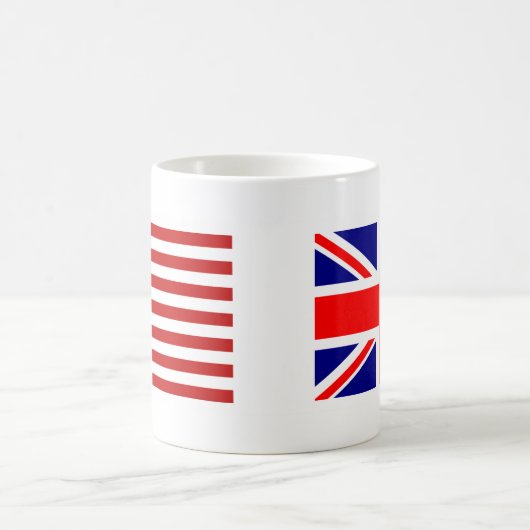 イギリスとアメリカの国旗並べて コーヒーマグカップ (中央)