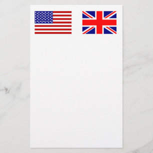 イギリスとアメリカの国旗並べて 便箋