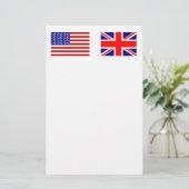 イギリスとアメリカの国旗並べて 便箋 (スタンド正面)