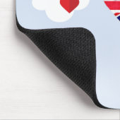 イギリスとアメリカの王室の国結婚旗のハート マウスパッド (コーナー)