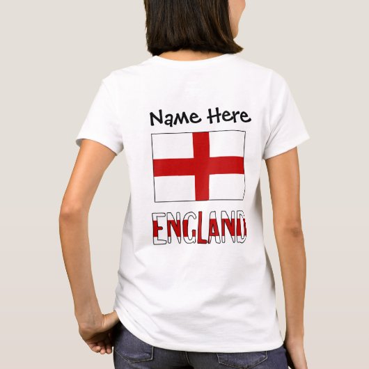 イギリスとイギリスのパーソナライズされた国旗 Tシャツ (裏面)
