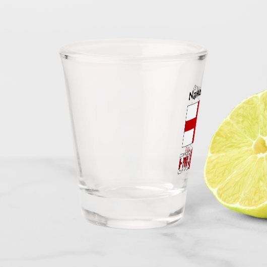 イギリスとイギリスの国旗と名前のショットグラス ショットグラス (左)