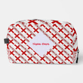 イギリスとイギリス国旗のタイル張りの赤の個人用設定 ドップキット (正面)