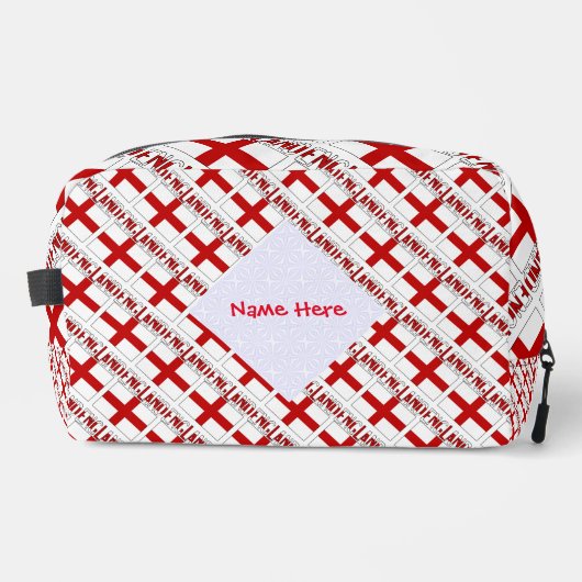 イギリスとイギリス国旗のタイル張りの赤の個人用設定 ドップキット (正面)