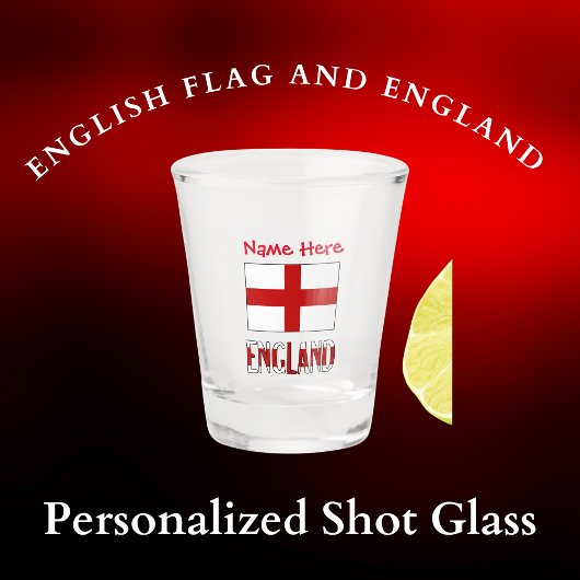 イギリスとイギリス国旗 赤 カスタマイズ ショットグラス