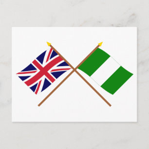 イギリスとナイジェリアが旗を越えた ポストカード