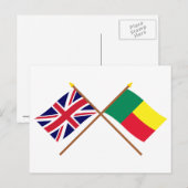 イギリスとベナンが旗を越えた ポストカード (正面/裏面)