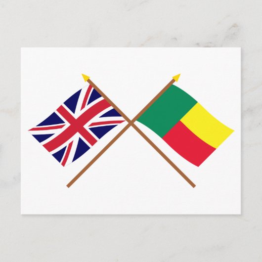 イギリスとベナンが旗を越えた ポストカード (正面)