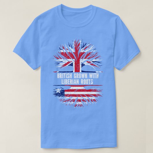 イギリスとリベリアのルーツで育ったイギリス国旗 Tシャツ (デザイン正面)