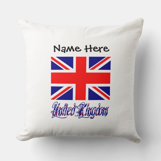 イギリスと英国旗カスタマイズ クッション (正面)
