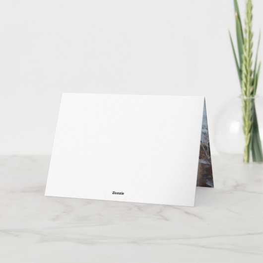 イギリスのおもちゃスパニエル犬が雪のクリスマスを過ごす カード (裏面)