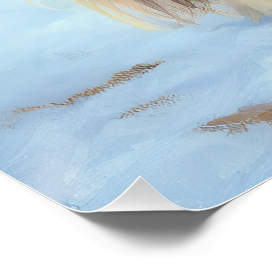 イギリスのおもちゃスパニエル犬が雪のクリスマスを過ごす ポスター (コーナー)