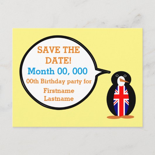 イギリスのかわいいペンギンさん 案内ポストカード (正面)
