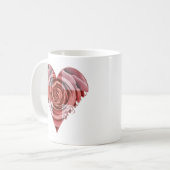 イギリスのばら色のハート コーヒーマグカップ (正面左)