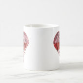 イギリスのばら色のハート コーヒーマグカップ (中央)