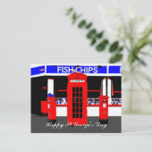 イギリスのアイコン セントジョージの日 ポストカード (スタンド正面)