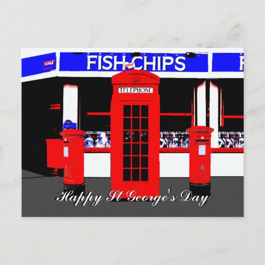 イギリスのアイコン セントジョージの日 ポストカード (正面)