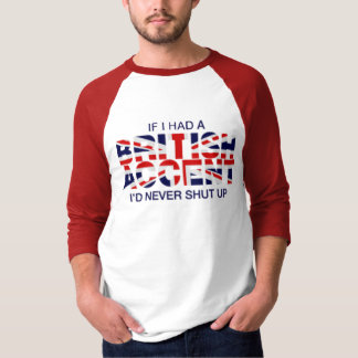 イギリスのアクセントの袖のraglanの赤い白 tシャツ