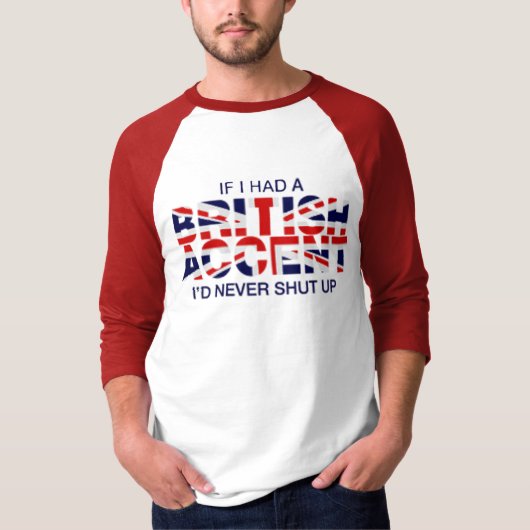 イギリスのアクセントの袖のraglanの赤い白 tシャツ (正面)