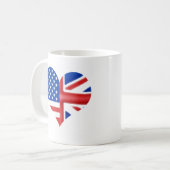 イギリスのアメリカのハート コーヒーマグカップ (正面左)