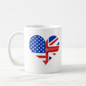 イギリスのアメリカのハート コーヒーマグカップ (左)