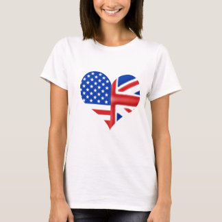 イギリスのアメリカのハート Tシャツ