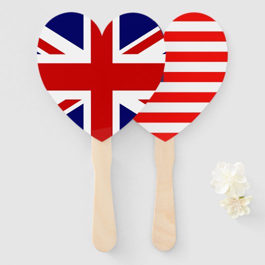 イギリスのアメリカ国旗国際的の結婚披露宴 ハンドファン (正面&裏面)