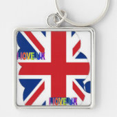イギリスのアートプリントが大好きです キーホルダー (正面)