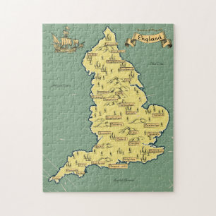 イギリスのイラスト旅行地図 ジグソーパズル
