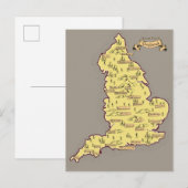 イギリスのイラスト旅行地図 案内ポストカード (正面/裏面)