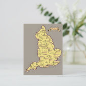 イギリスのイラスト旅行地図 案内ポストカード (スタンド正面)