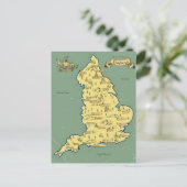 イギリスのイラスト旅行地図 案内ポストカード (スタンド正面)