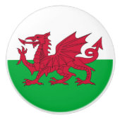 イギリスのウェールズ州旗とセラミックノブの引っ張り セラミックノブ (正面)