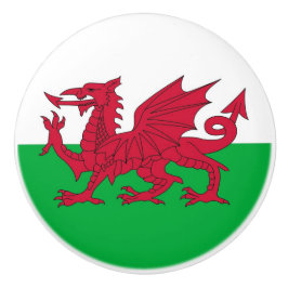 イギリスのウェールズ州旗とセラミックノブの引っ張り セラミックノブ