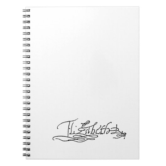 イギリスのエリザベス女王一世のサイン ノートブック (正面)