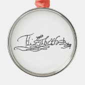 イギリスのエリザベス女王一世のサイン メタルオーナメント (正面)